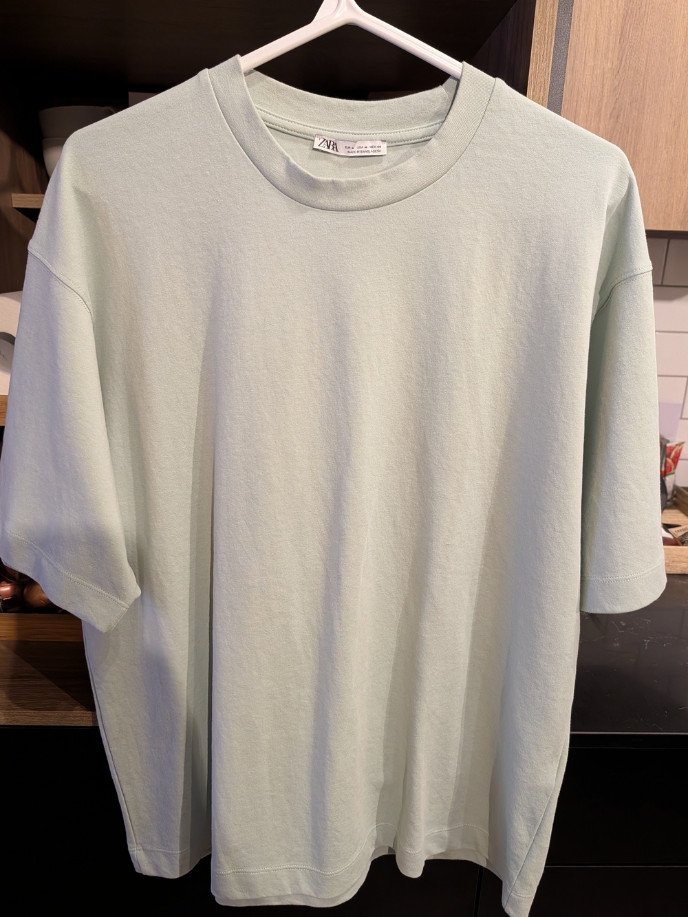 Zara Mint Green Short Sleeve Crew Neck Tee